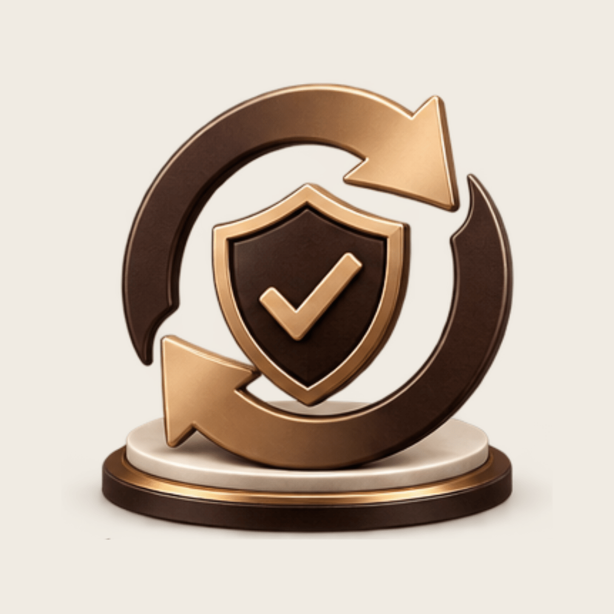 Lead replacement protection icon with shield and replacement arrows